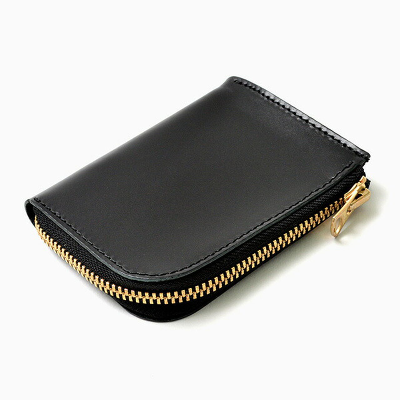 Color custom L-shaped zipper mini wallet,Black, large image number 0
