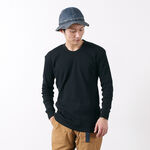 Waffle Thermal Long Sleeve Crew Neck T-Shirt,Black, swatch