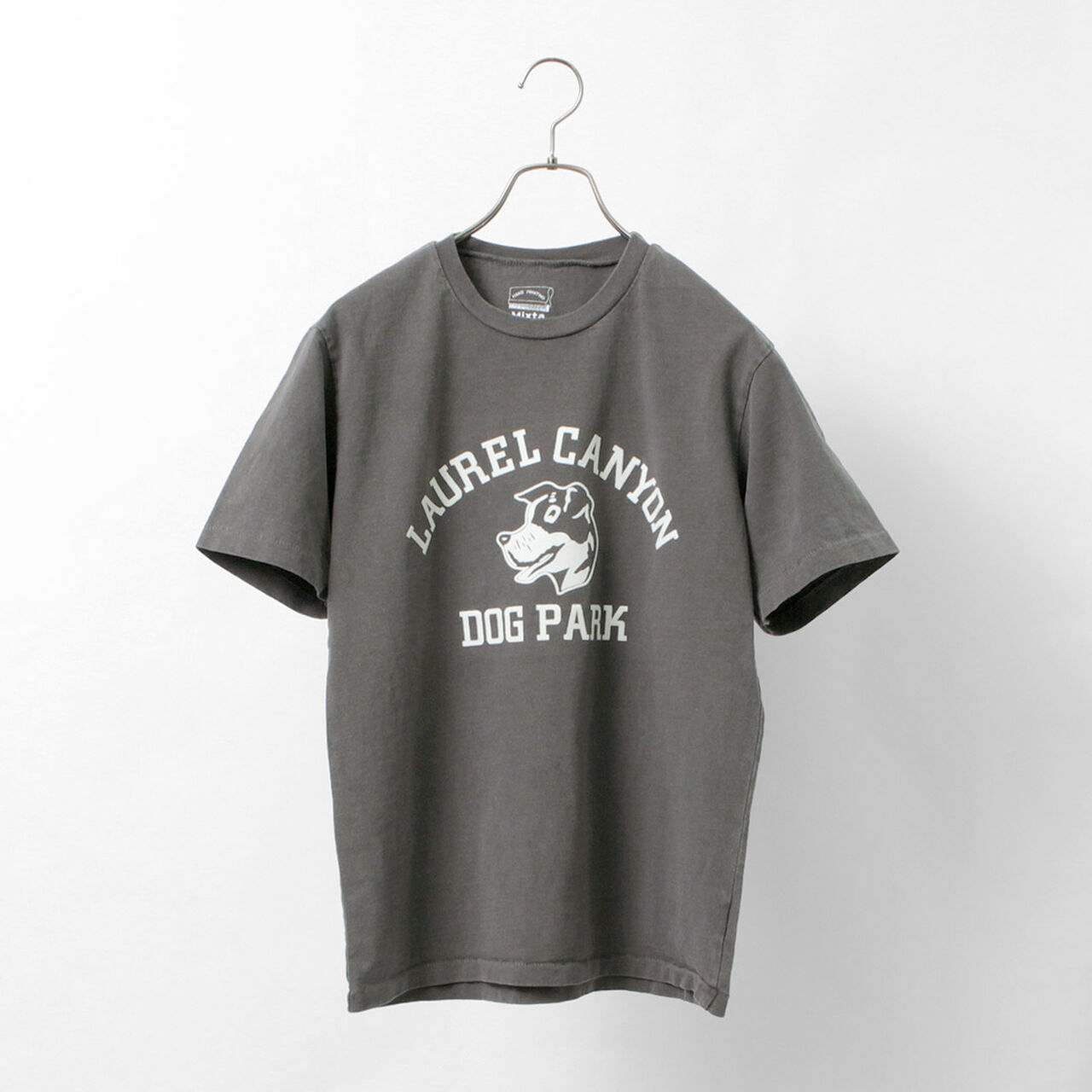 Basic crew print T-shirt (dog park),, large image number 1