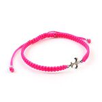 Lily Emblem Notched Cord Anklet,Pink, swatch