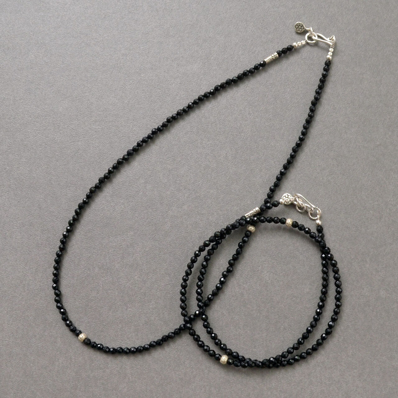 Black onyx bead necklace,, large image number 2