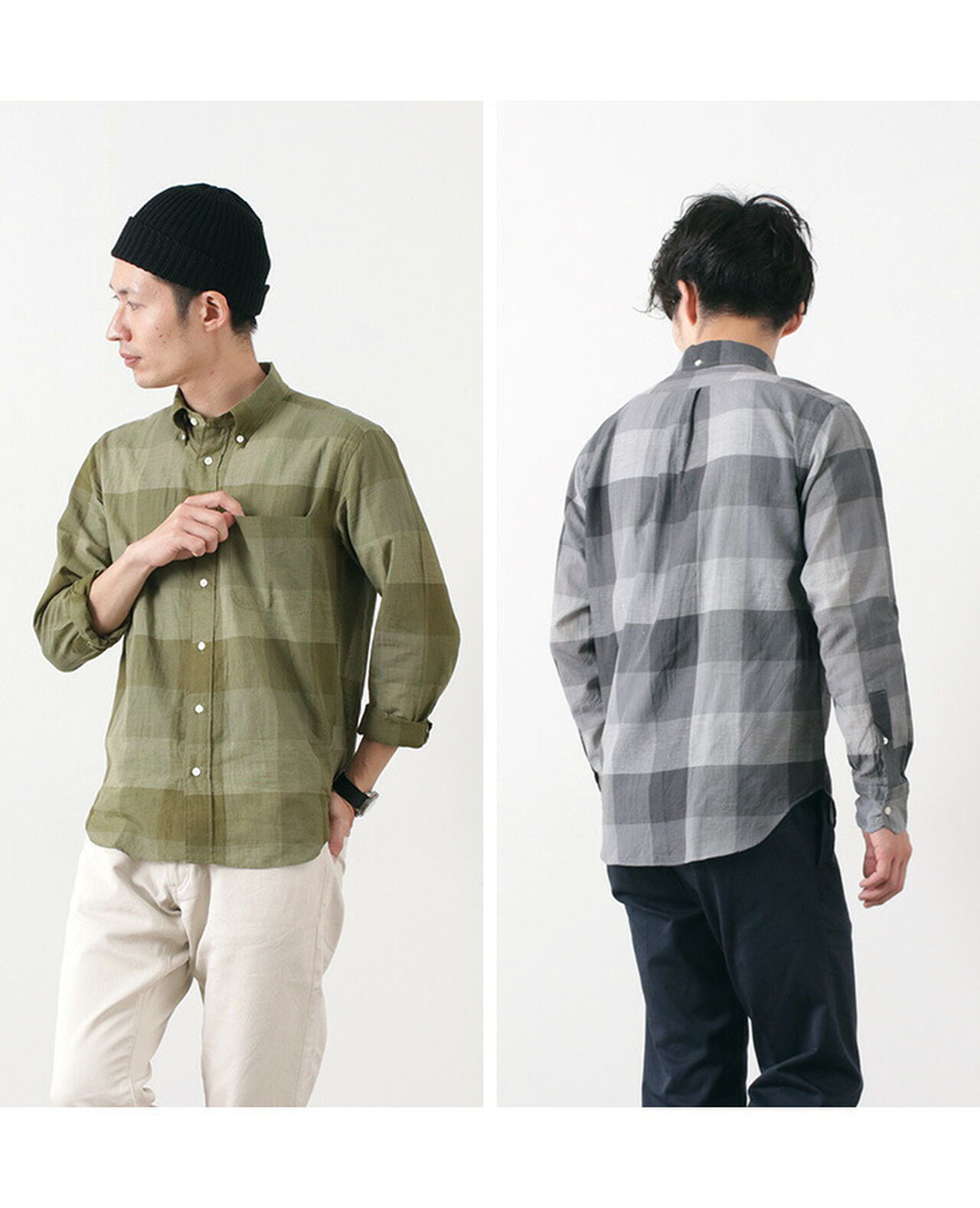 Block Check Long Sleeve Button Down Shirt,, large image number 5