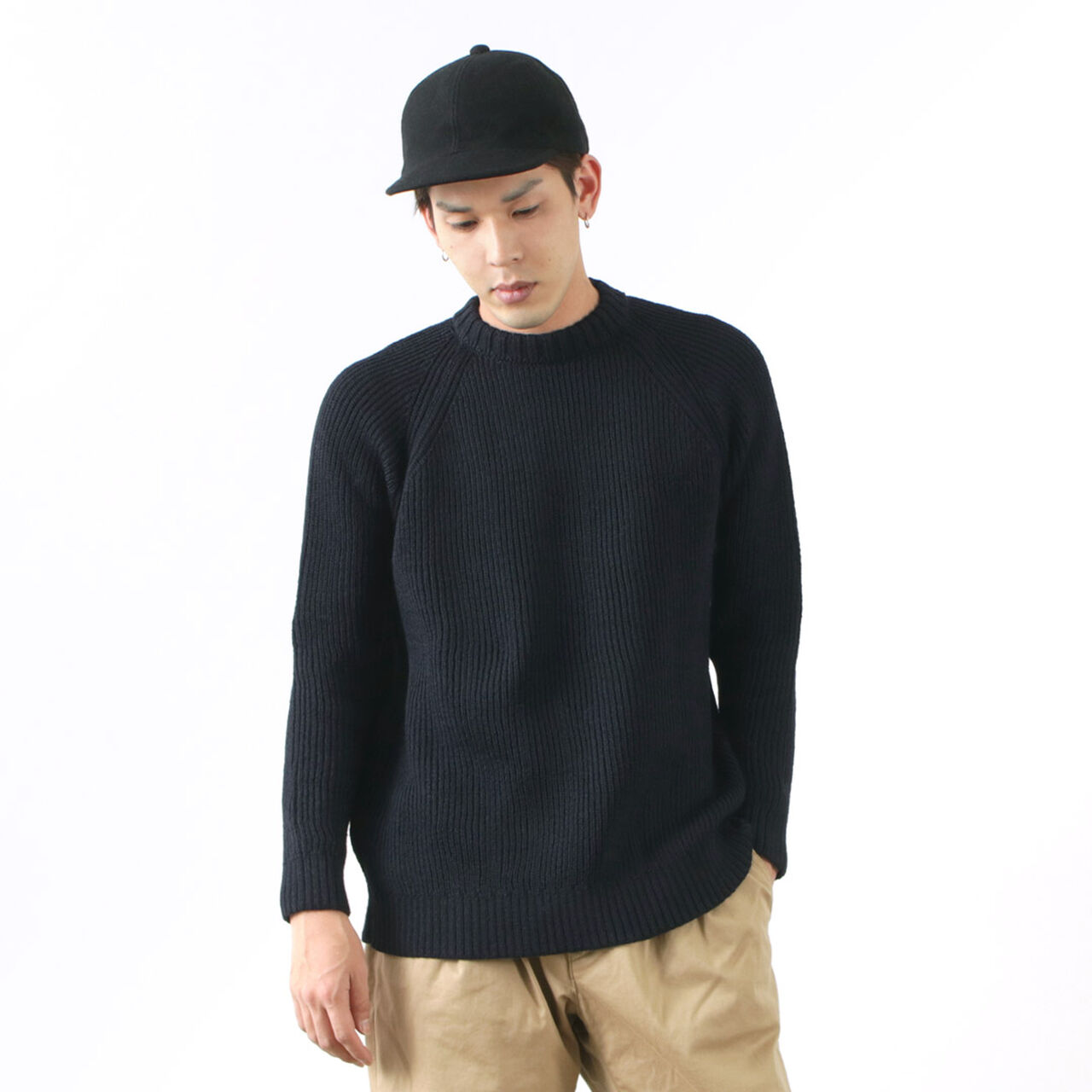 Special Color order 7G 1PLY fisherman rib crew neck knit,, large image number 16