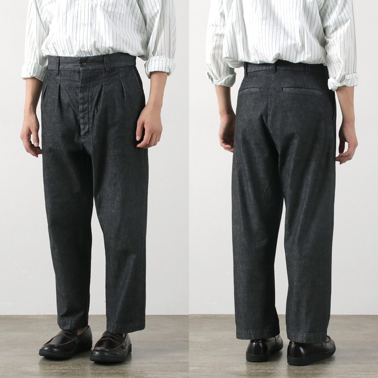2 Tuck Trousers Light Ounce Denim,, large image number 11