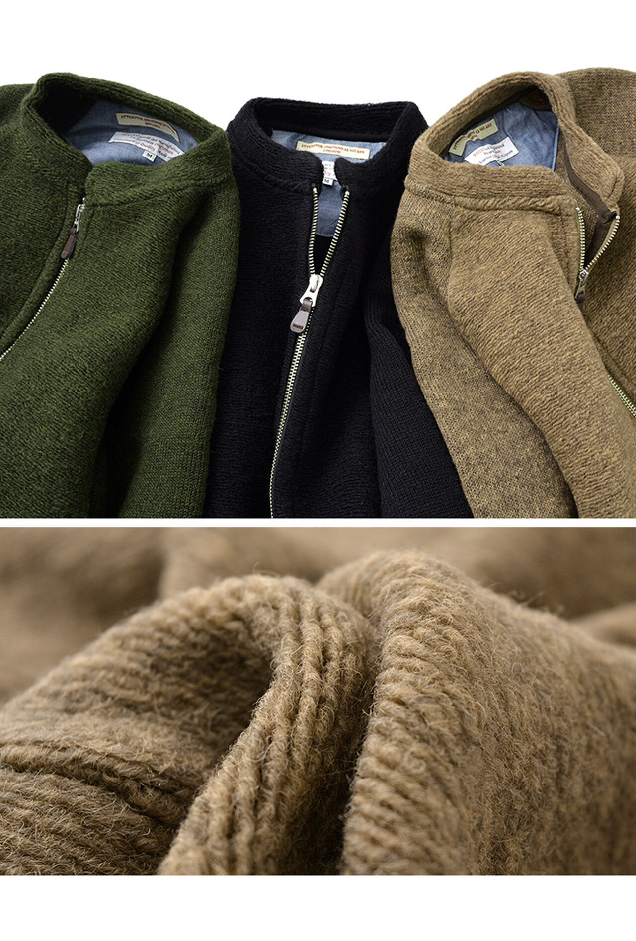 Airy Wool Collarless Single Zip Jacket,, large image number 4