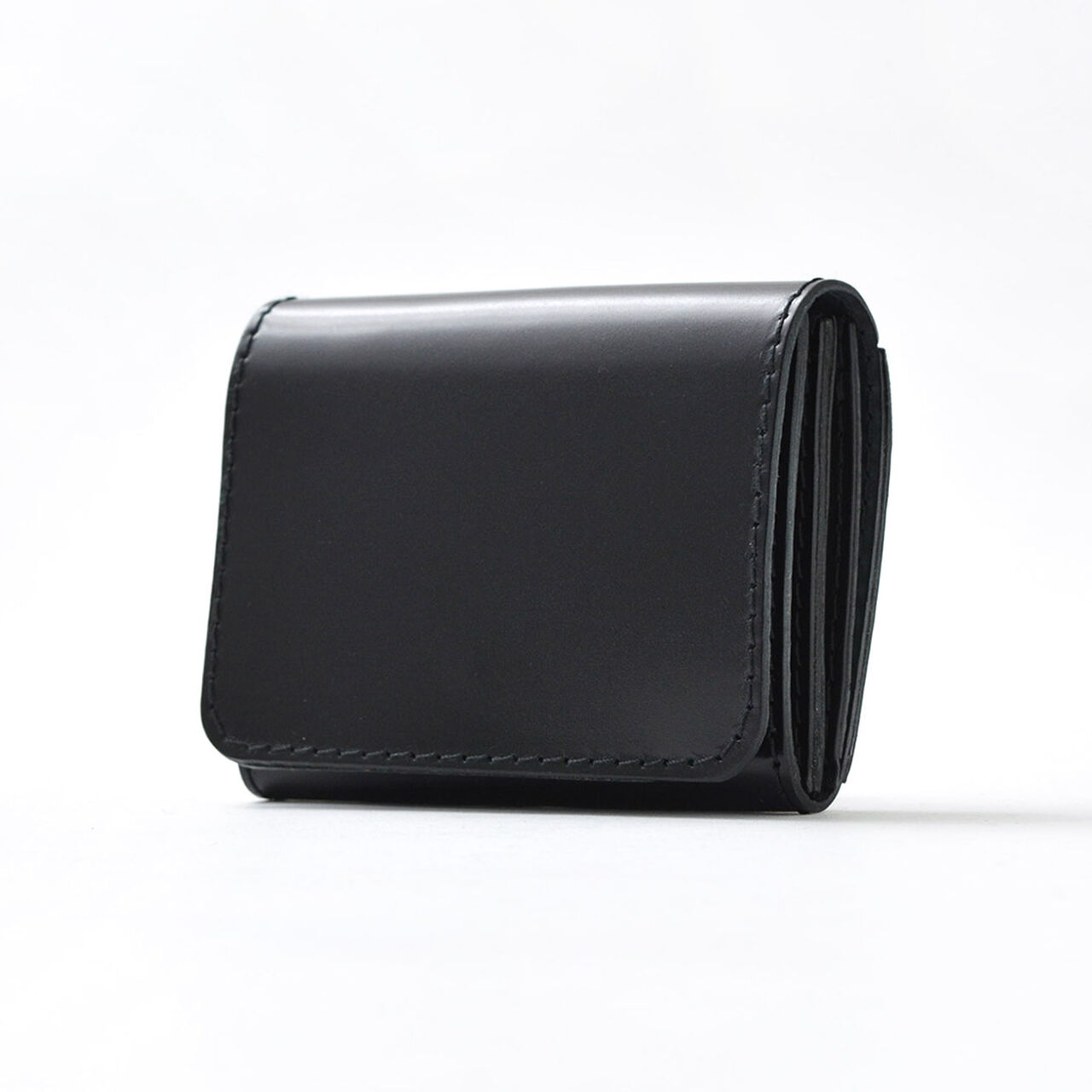 Cordovan compact wallet,Black, large image number 0