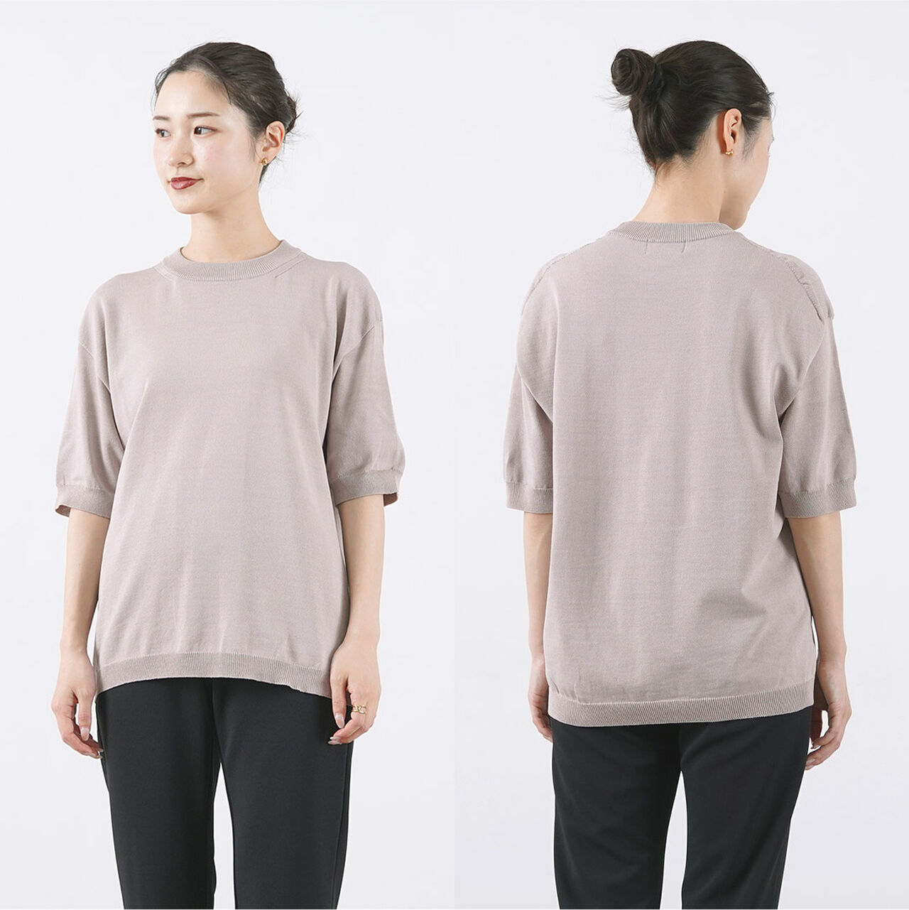 Cotton Fitted Seamless Knit Tee,, large image number 11