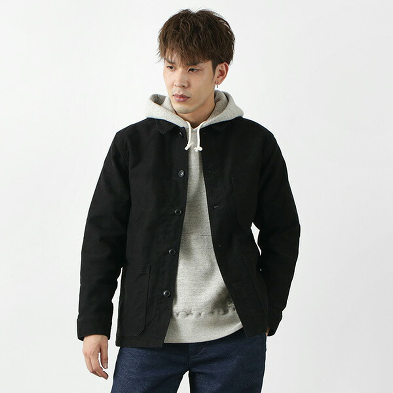 F2373 French moleskin jacket,Black, large image number 0