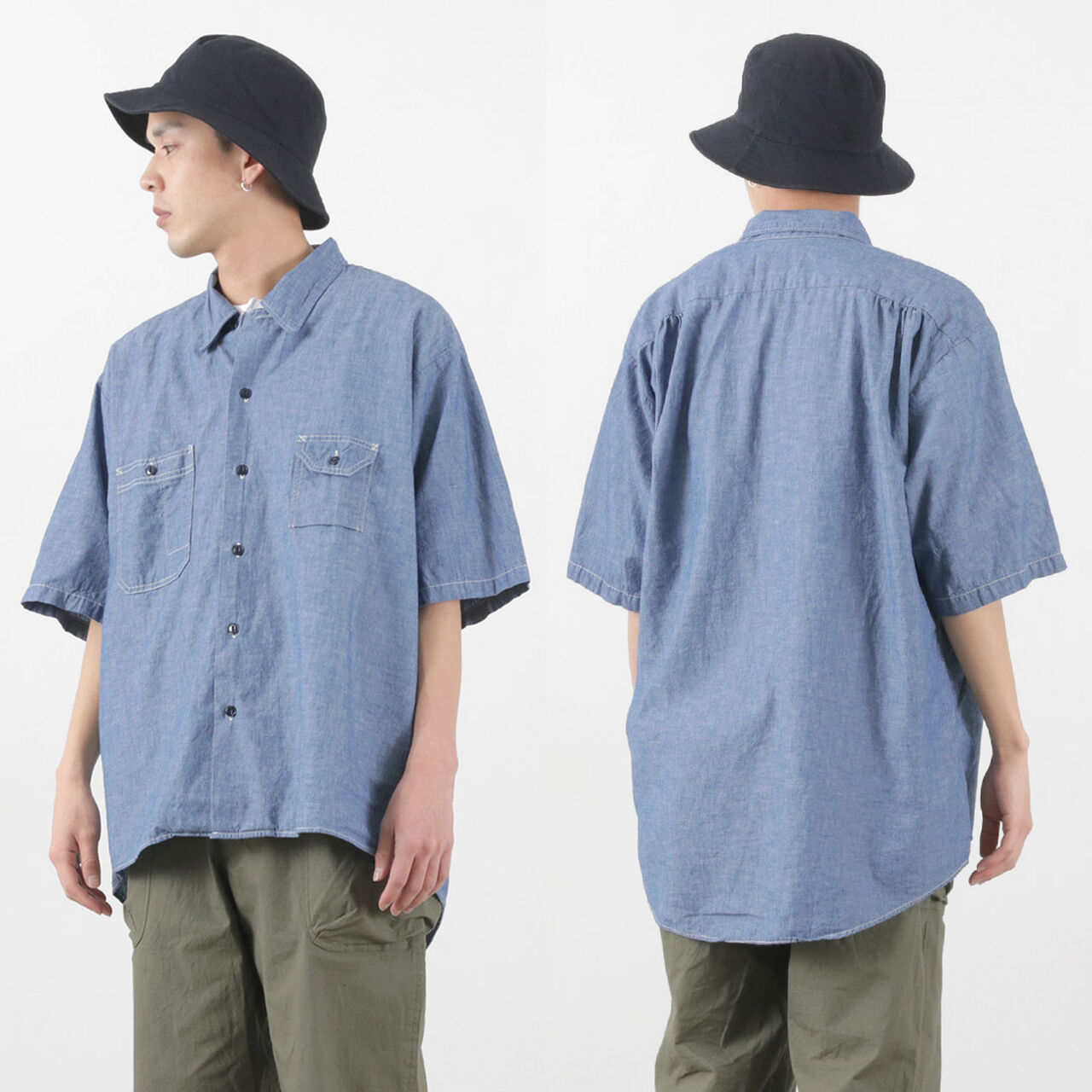Chambray Short Sleeve Shirt,, large image number 9
