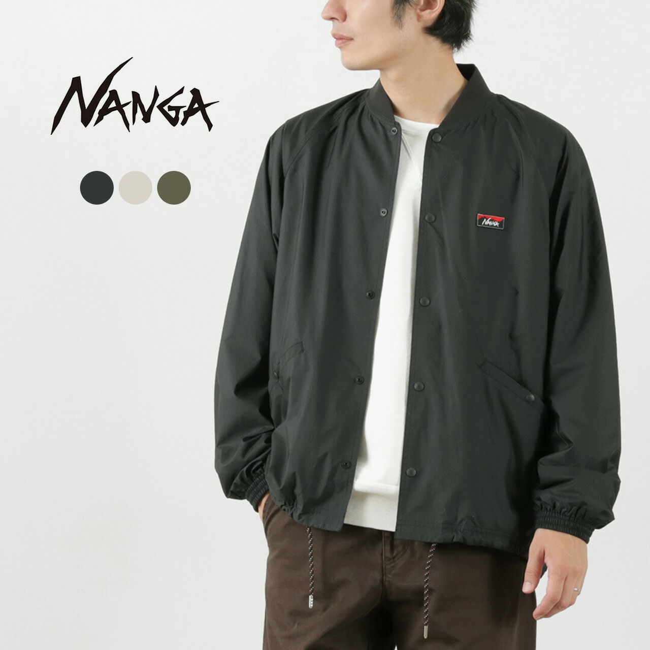Ribbed Collar Coach Jacket,, large image number 1
