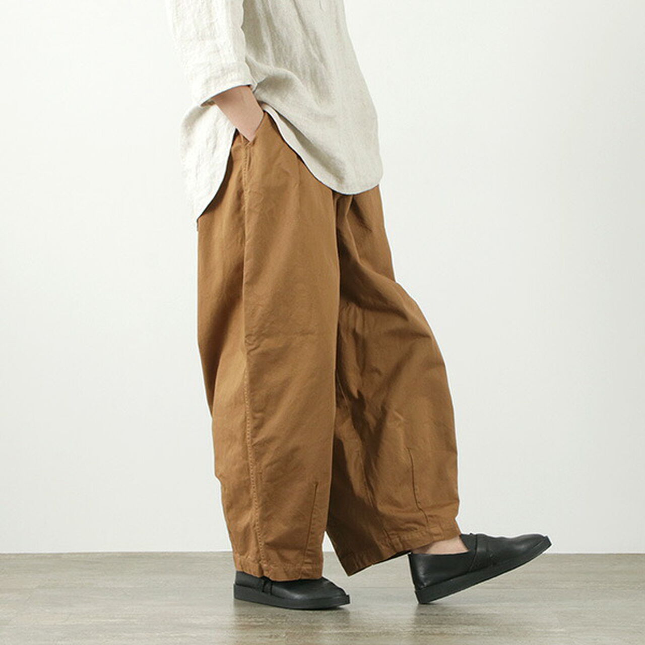 Cotton Chino Circus Pants,MochaBrown, large image number 0