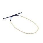 Karen Silver Beads Single Cord Anklet,Navy, swatch