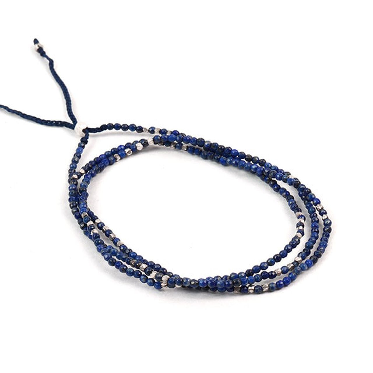 Lapis lazuli 2mm cut beads 2 way accessory necklace / bracelet,LapisLazuli, large image number 0