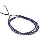 Lapis lazuli 2mm cut beads 2 way accessory necklace / bracelet,Blue, swatch