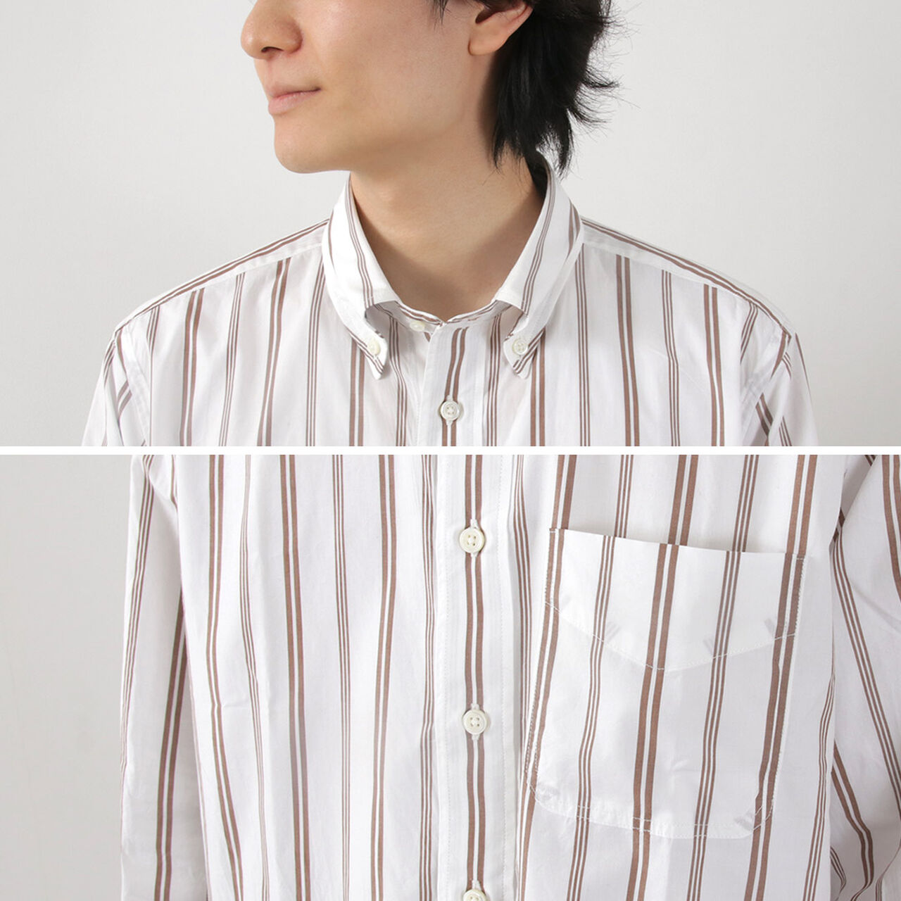 Random Stripe Button Down Shirt Classic Fit,, large image number 10