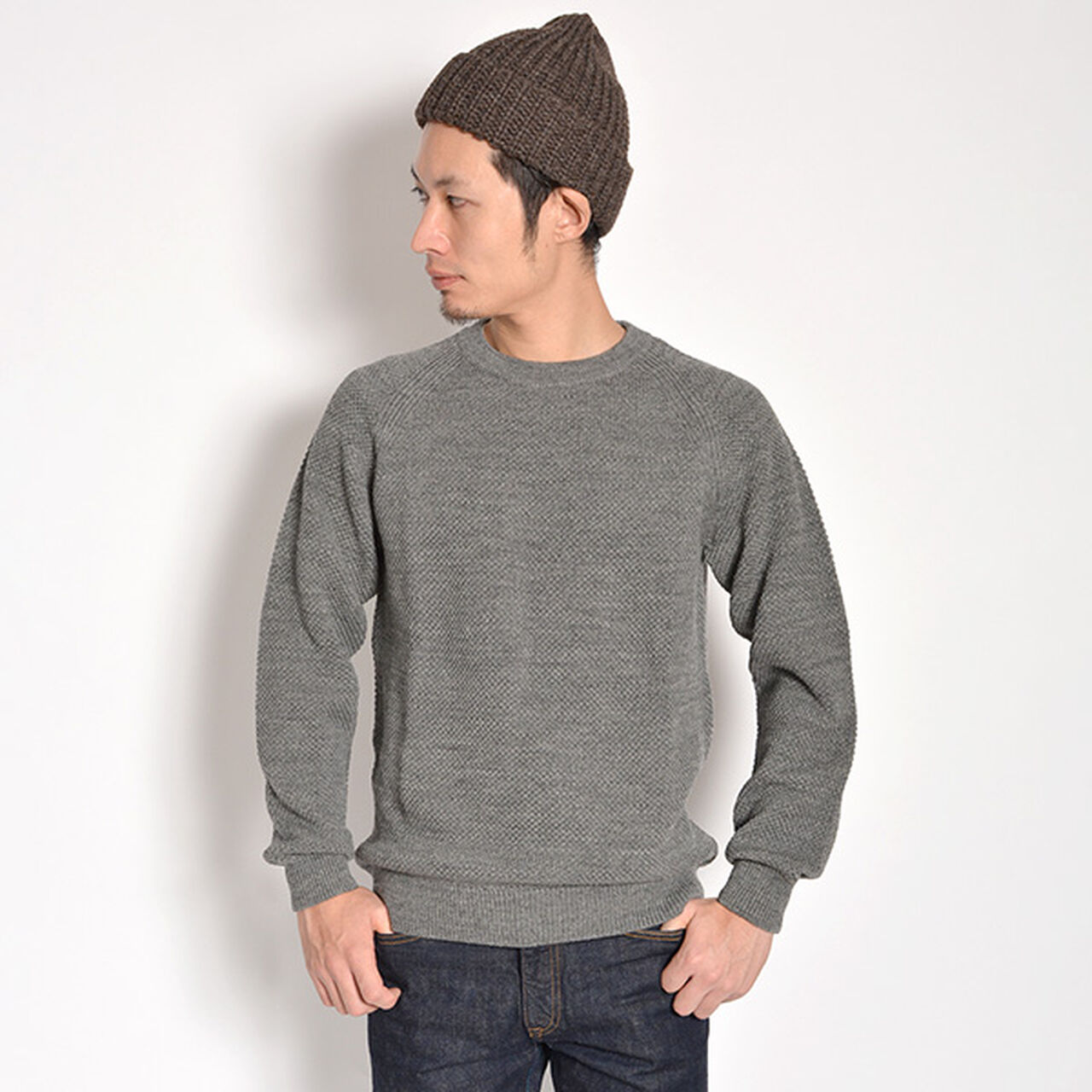 Tuck Moss Crew Neck Sweater 8 Gauge Knit,, large image number 12