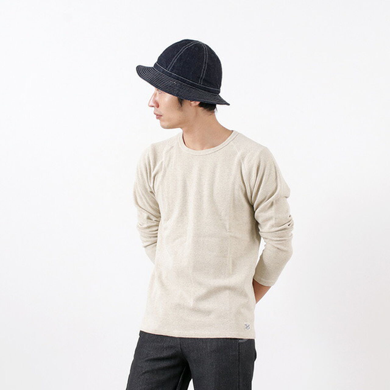 Raffy Stretch Fleece Long Sleeve T-Shirt,Oatmeal, large image number 0
