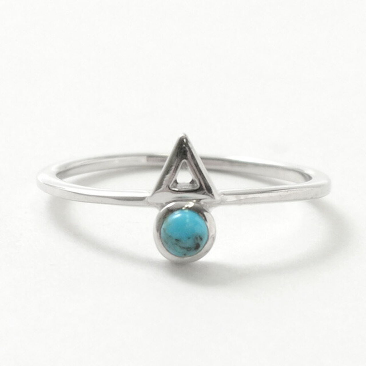 Turquoise Circle Triangle Extra Fine Ring,, large image number 9