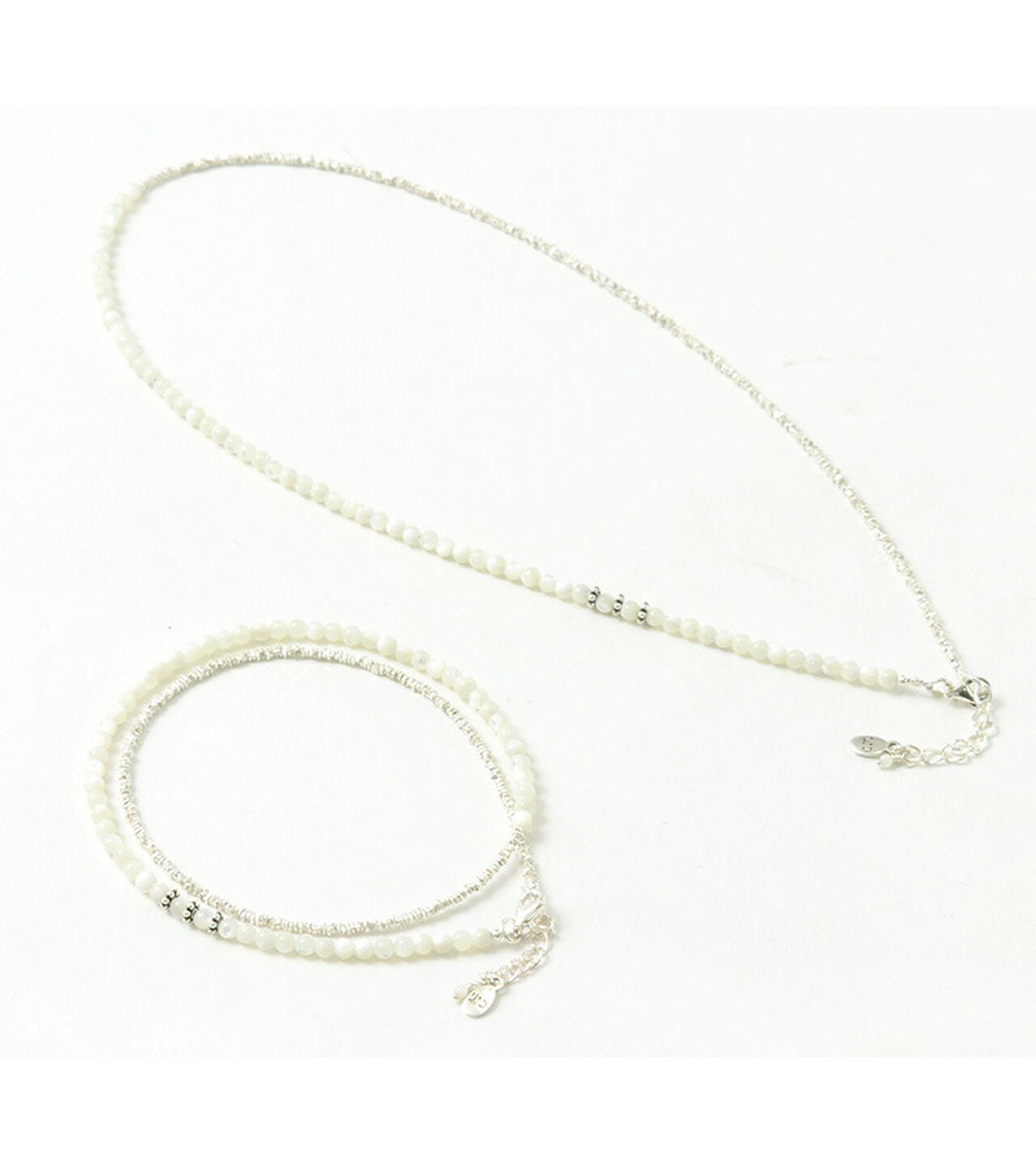 Round Shell Wrap Anklet/Cullen Silver Flat Beads,, large image number 1