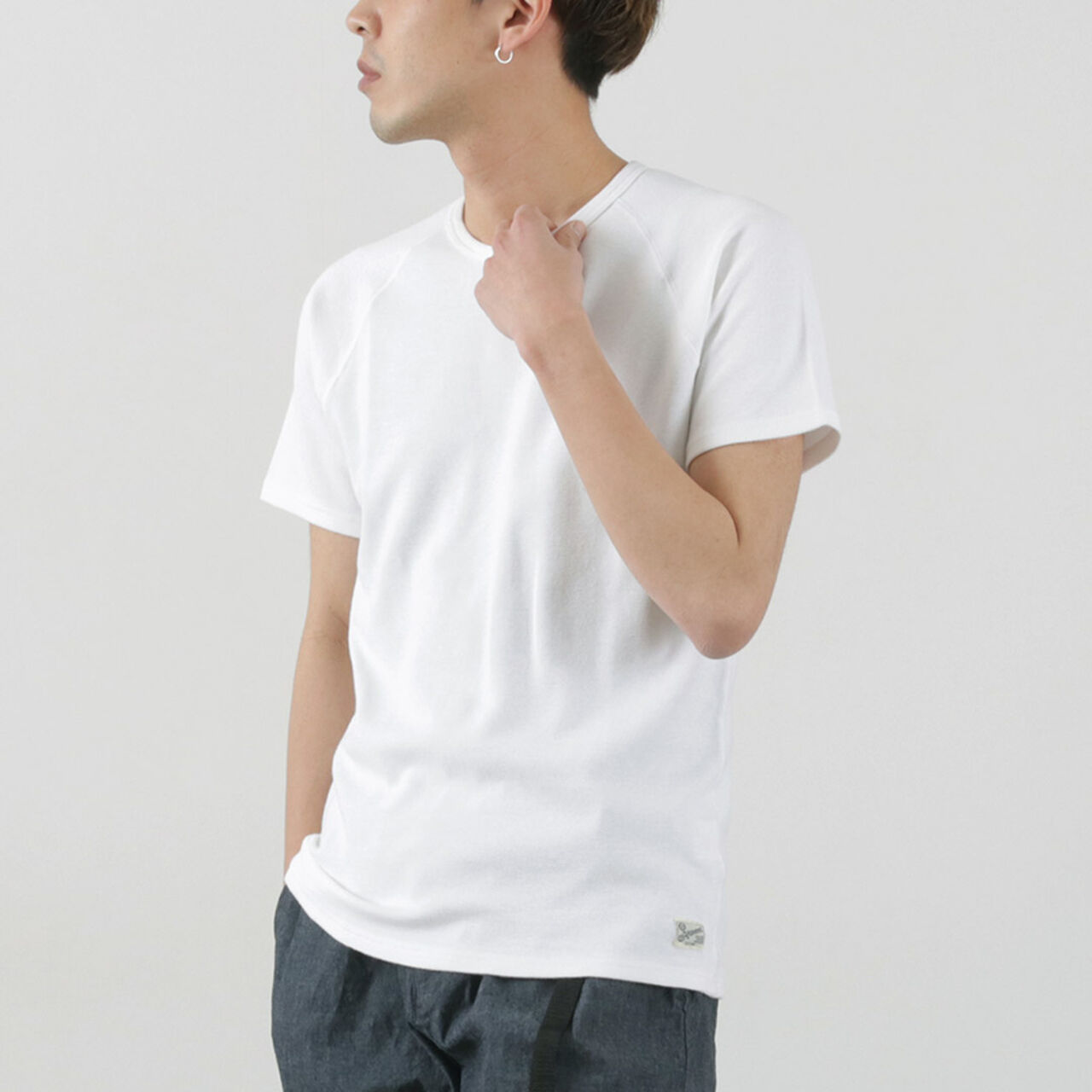 Raffy Spun-fleece Short-Sleeved T-Shirt,White, large image number 0