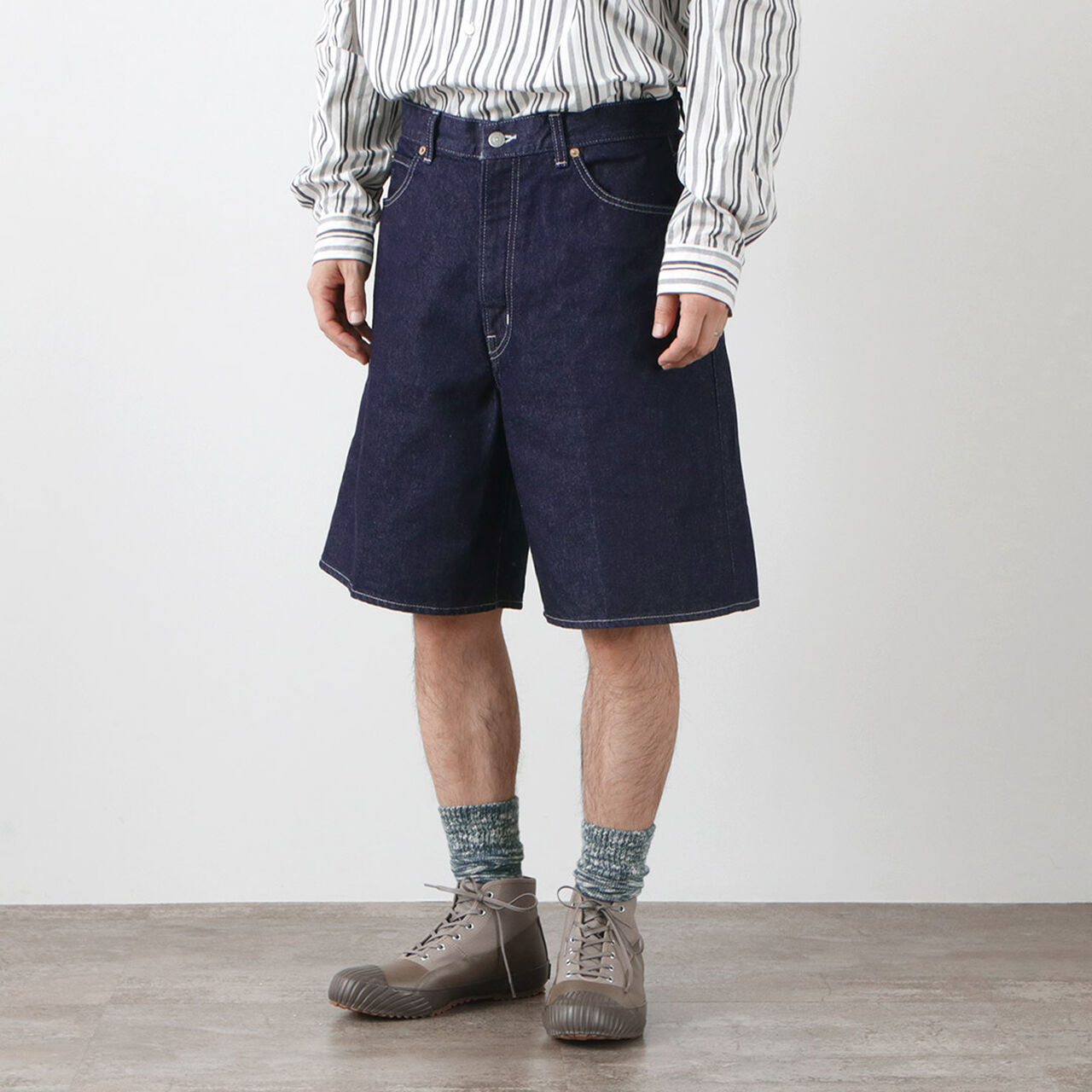 12.5oz open-end yarn 5 pocket flared shorts,, large image number 4
