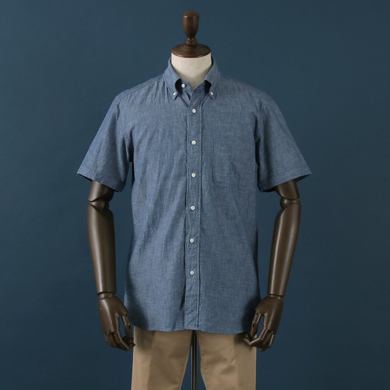 Selvage Chambray S/S Button Down Shirt,, large image number 0