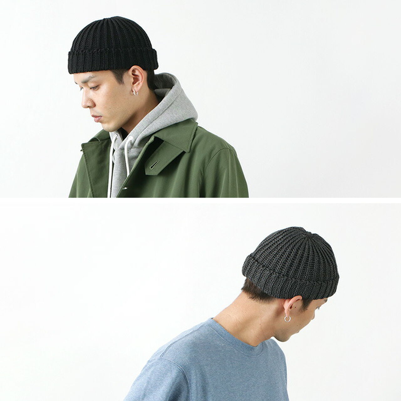 Very Short Heavyweight Cotton Knitted Cap,, large image number 4