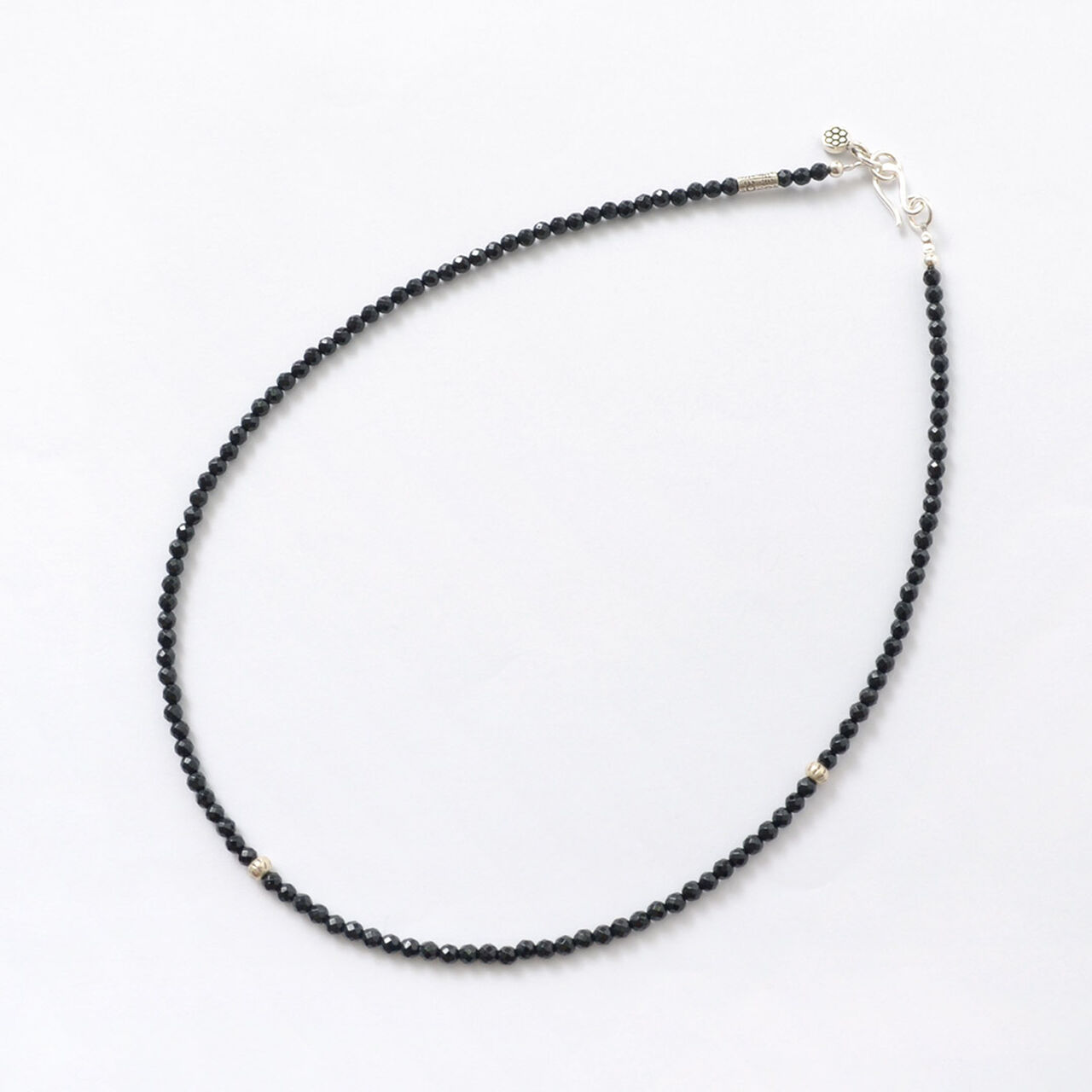 Black onyx bead necklace,Black, large image number 0