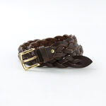 Special Order Mesh Leather Belt 35mm width 4mm thick,Brown, swatch