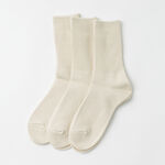 R1427 Organic Daily 3 Pack Ribbed Crew Socks,White, swatch