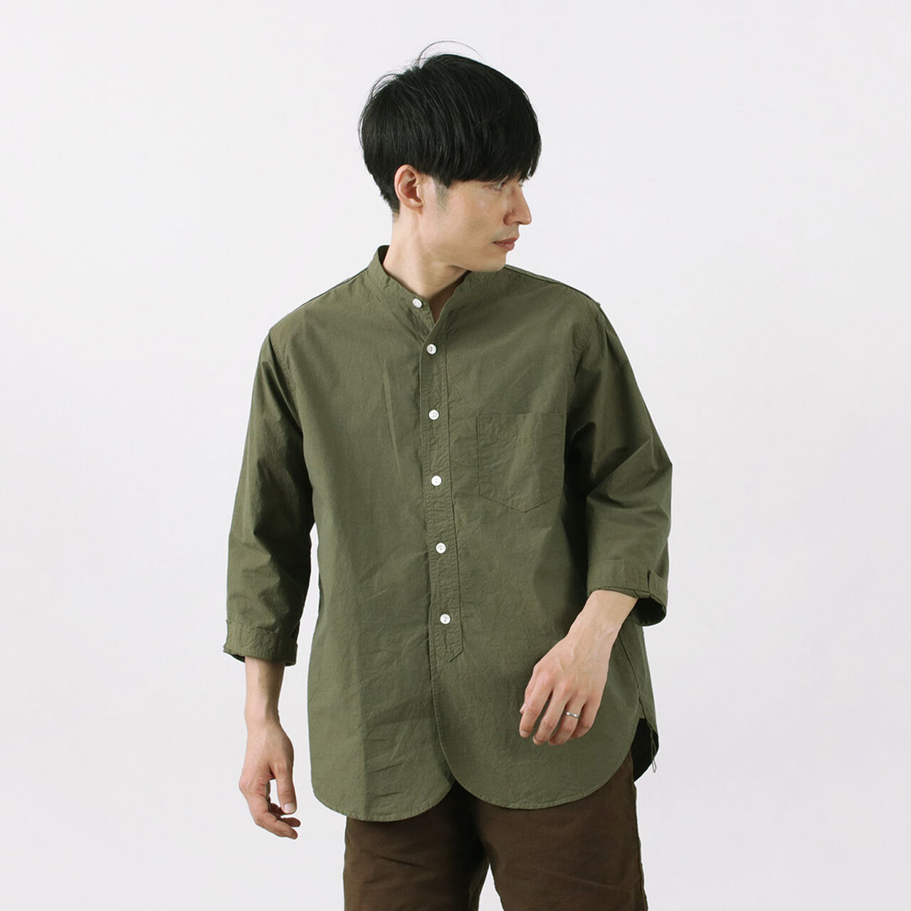 FRC006 Special order military dump band collar shirt three quarter sleeve,, large image number 6