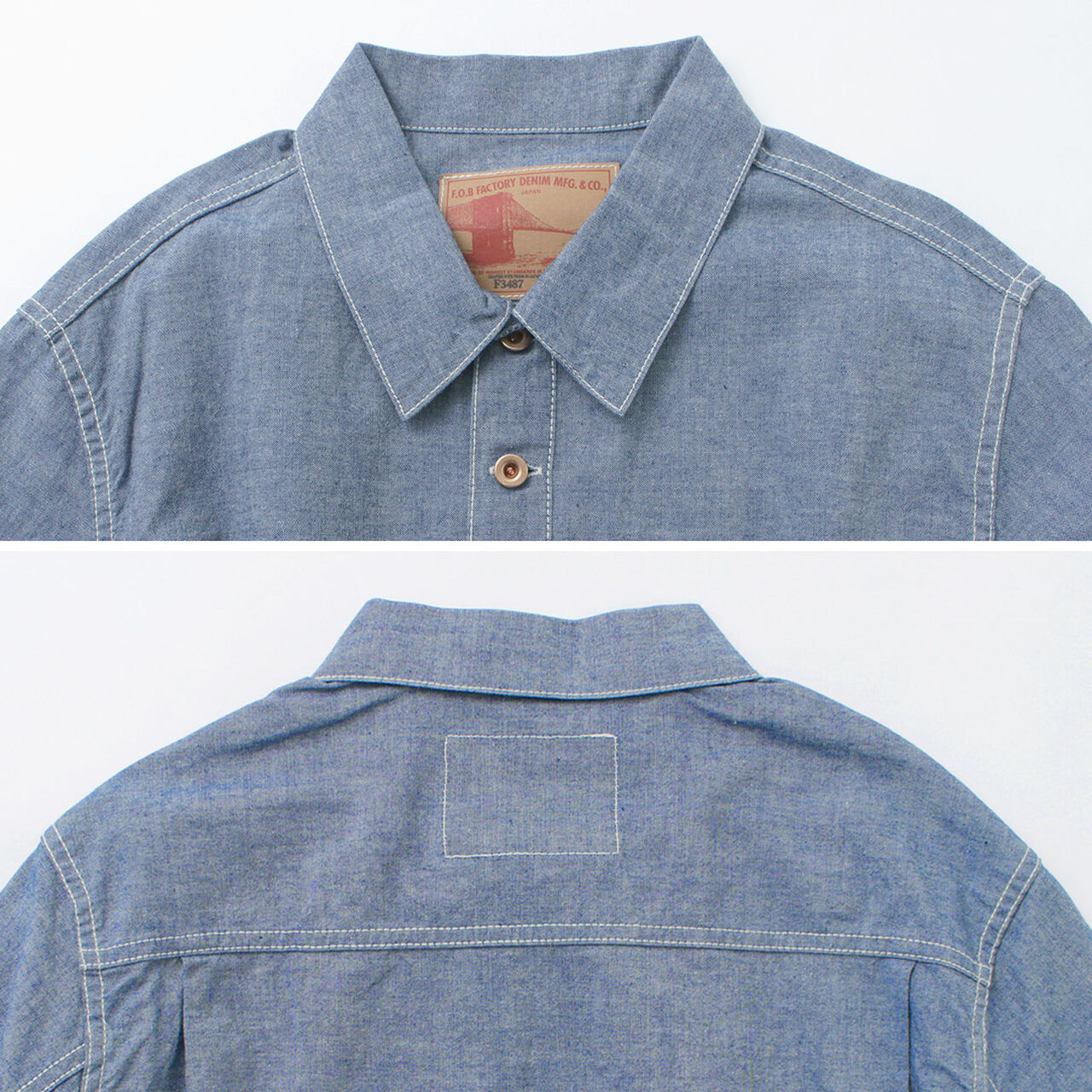 F3487 Chambray pullover shirt,, large image number 12