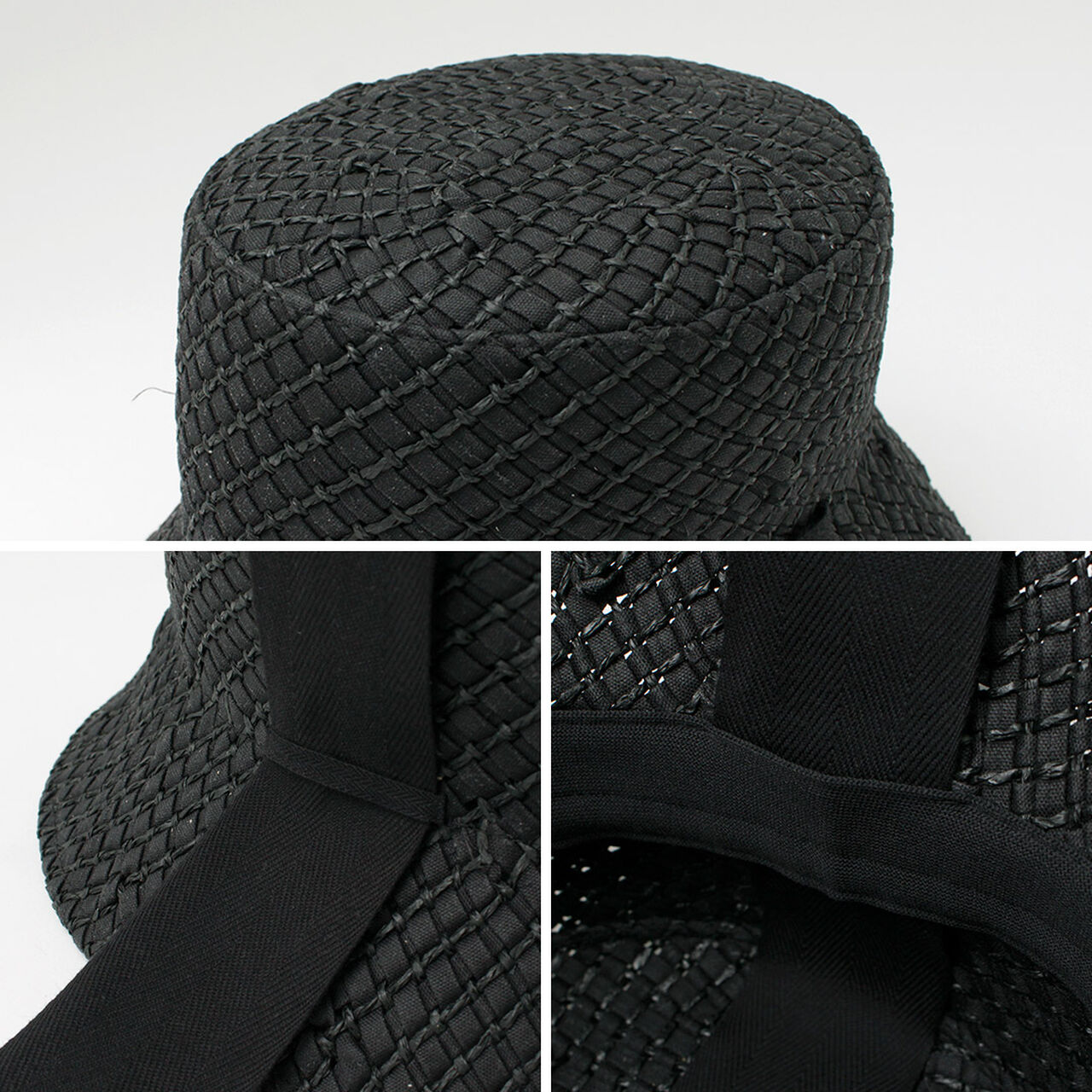 Paper Knit Bucket Ribbon Hat,, large image number 6