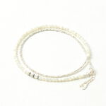 Round Shell Wrap Anklet/Cullen Silver Flat Beads,White, swatch