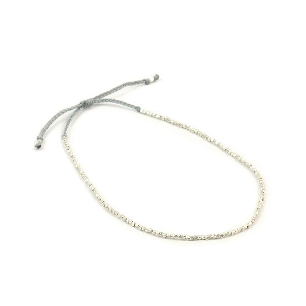 Karen Silver Beads Single Cord Anklet,Silver, large image number 0