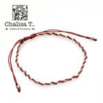 Twisted Chain Knotting Cord Bracelet,Brown, swatch