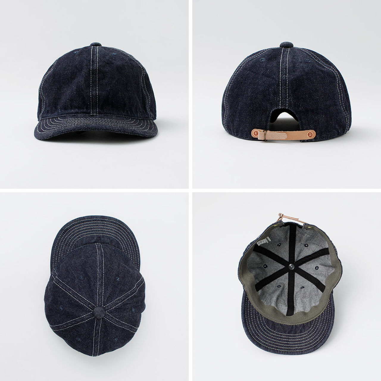One-washed Selvage denim cap,, large image number 12
