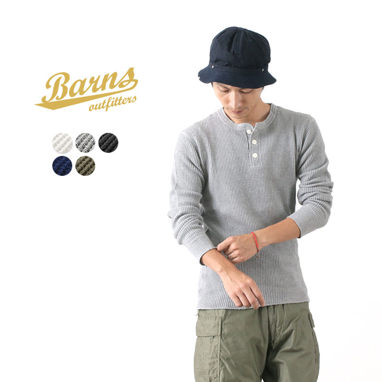 BR-3051 Big Waffle Henley Neck Long Sleeve Thermal / T-Shirt,, large image number 0