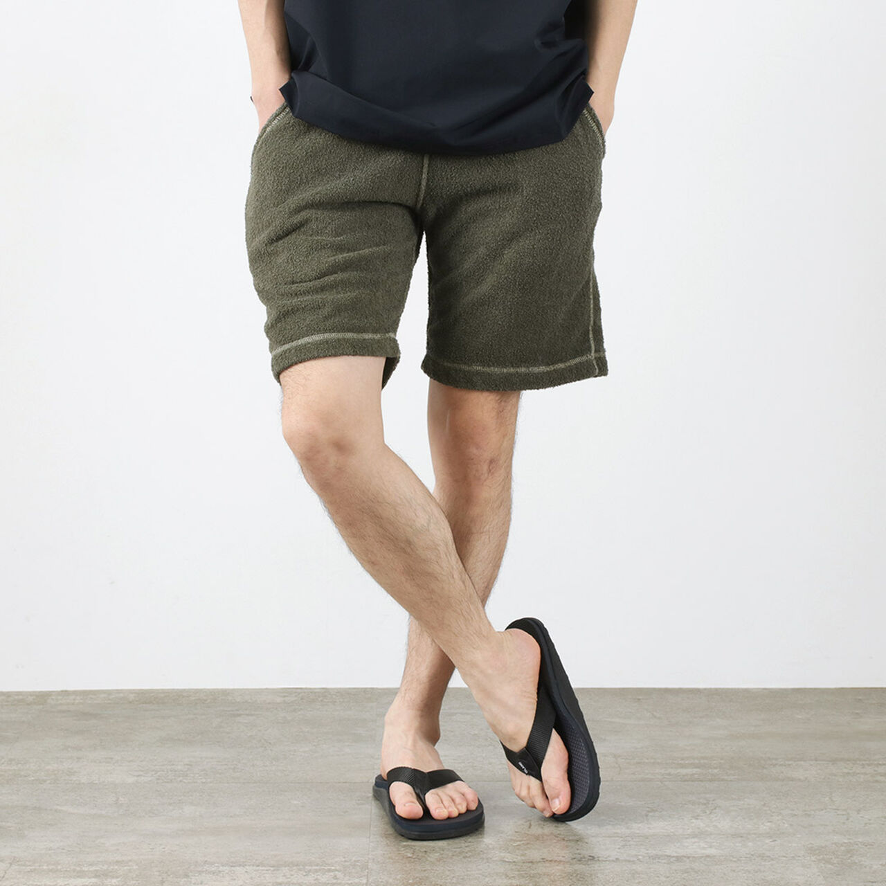 Special order Color Double Pile Easy Shorts,P-R.Khaki, large image number 0