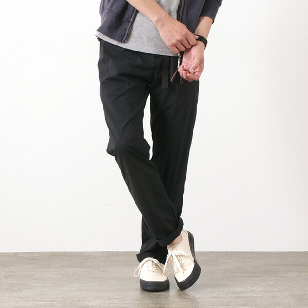 Polyester Stretch Easy Pants,Black, large image number 0