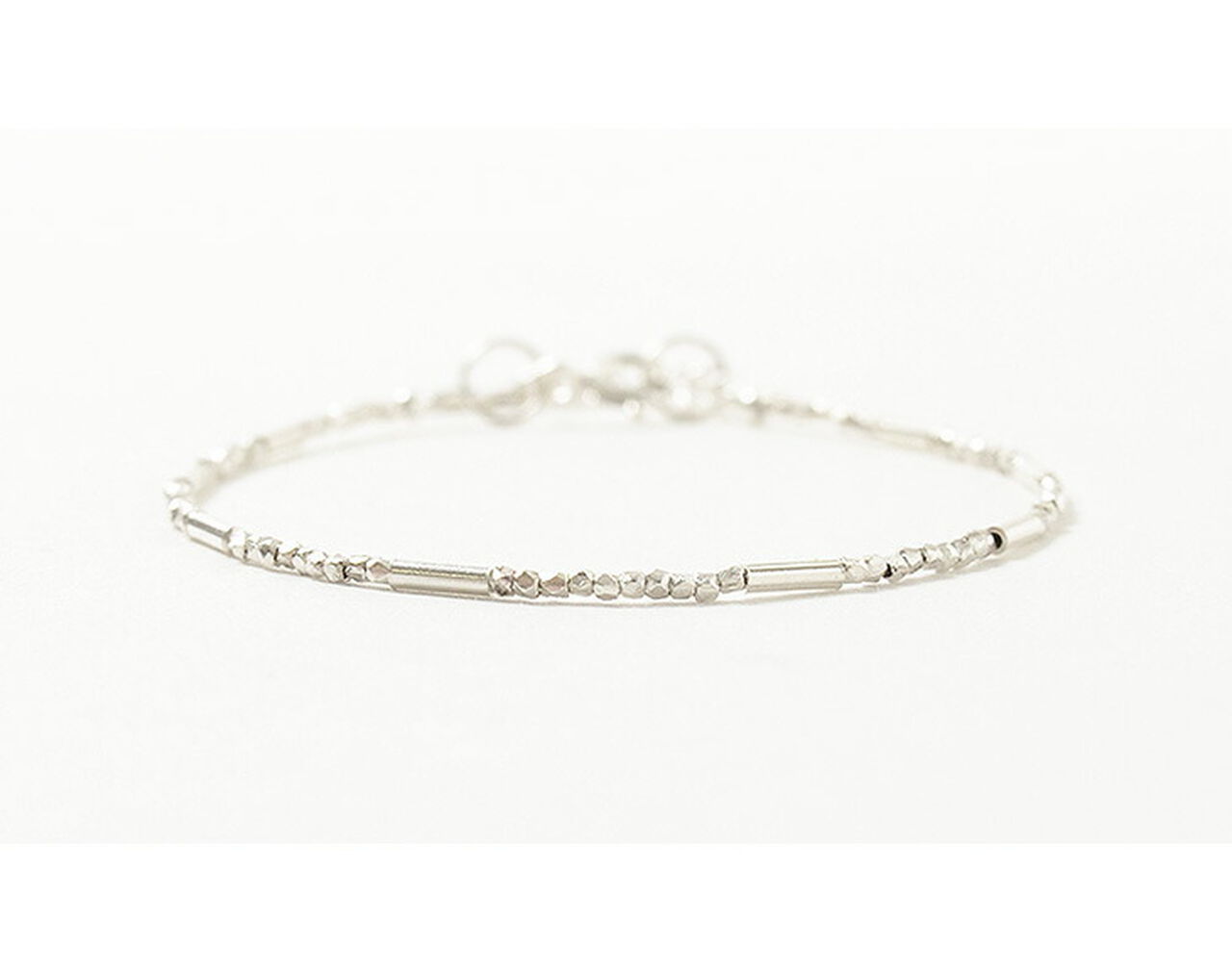 Multi-cut Karen silver beads & tube beads / bracelet,, large image number 4