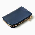 Color custom L-shaped zipper mini wallet,Navy, swatch