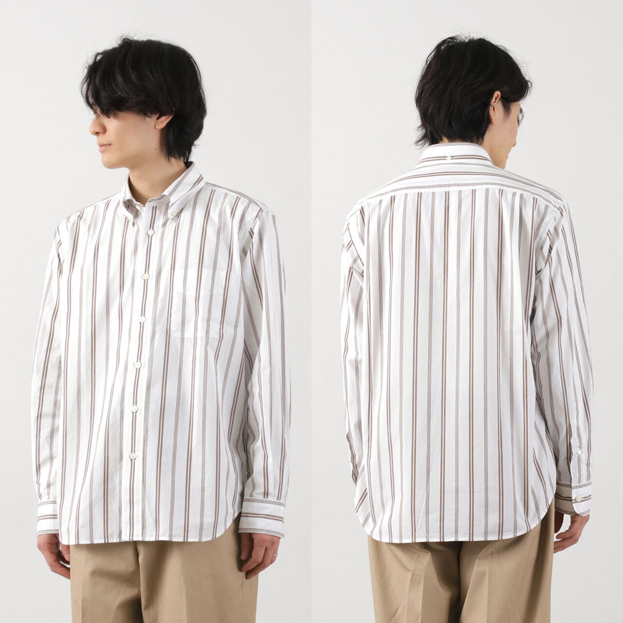 Random Stripe Button Down Shirt Classic Fit,, large image number 12