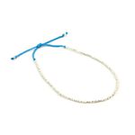Karen Silver Beads Single Cord Anklet,Blue, swatch