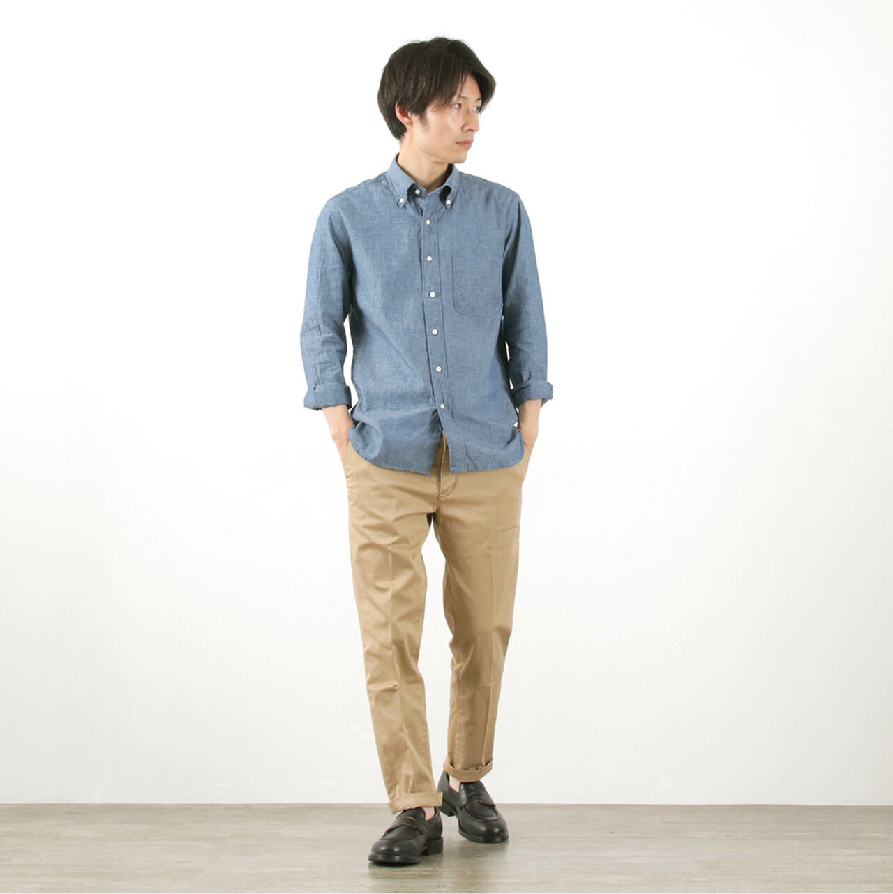 Selvage Chambray Button Down Shirt,, large image number 11
