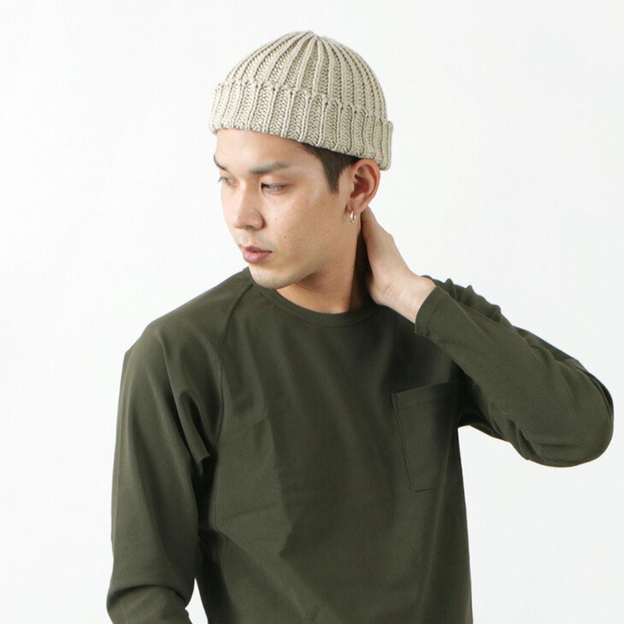 Very Short Heavyweight Cotton Knitted Cap,, large image number 5