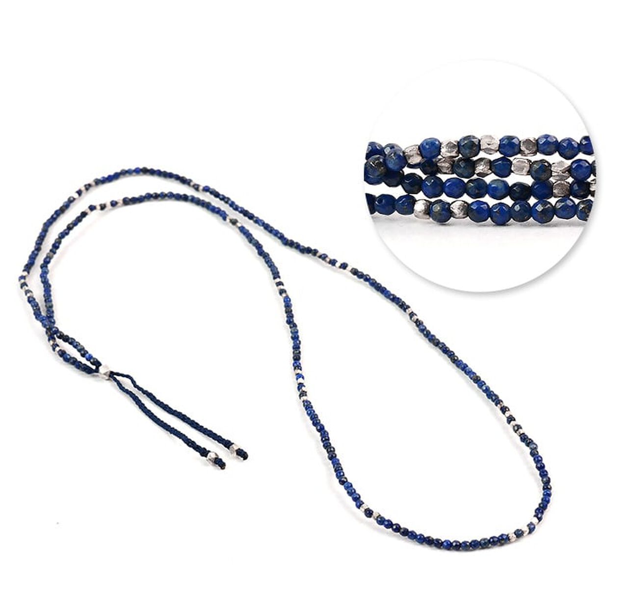 Lapis lazuli 2mm cut beads 2 way accessory necklace / bracelet,, large image number 5